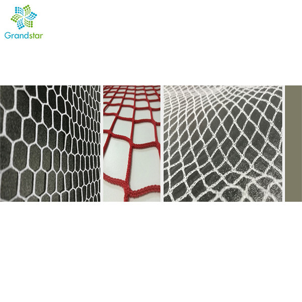 High performance knotless fishing net, safety net, olive net warp